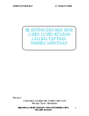 Sáng kiến kinh nghiệm Rèn luyện kĩ năng giải Toán trắc nghiệm lớp12 năm học 2016 - 2017